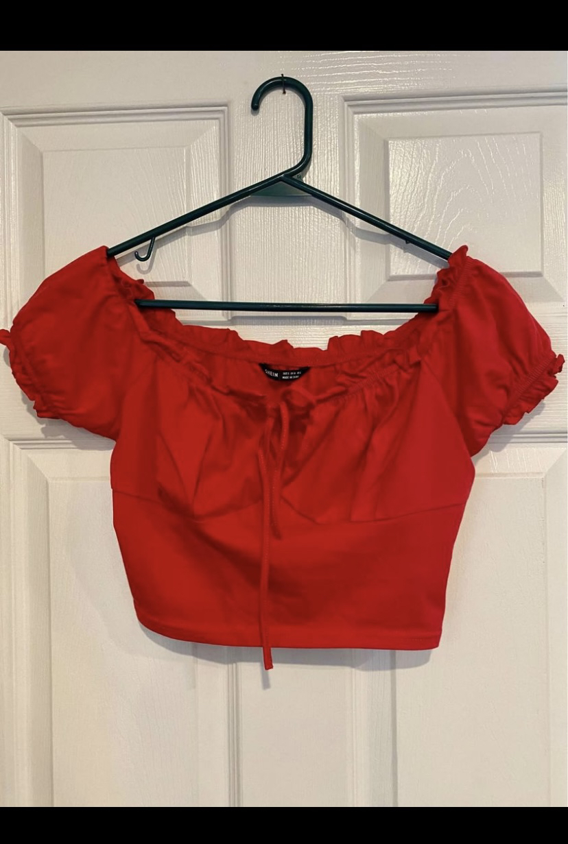 Shein Red Babydoll Crop Top thumbnail