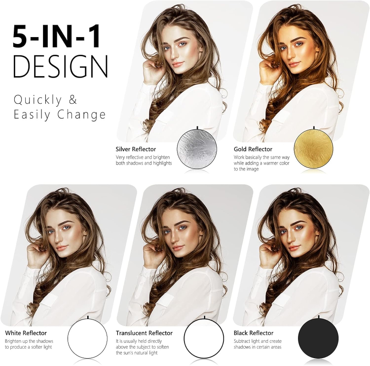 NEEWER 32 Inch/80 Centimeter 5 in 1 Light reflector image indicator(3)