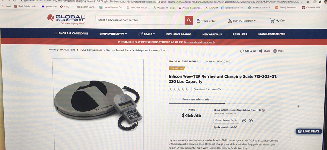 Brand New Inficon Refrigerant Charging Scale thumbnail