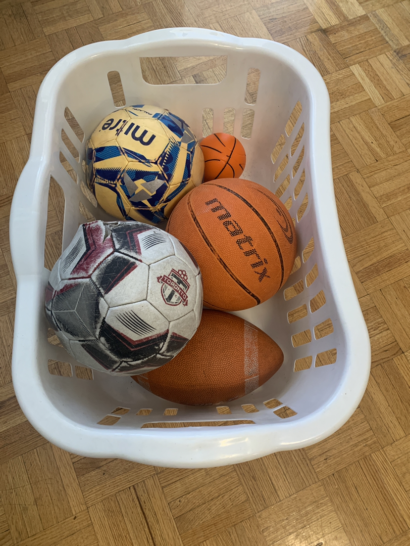 Basketball, football, soccer balls