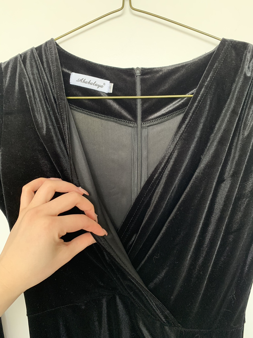 🍸Retro Velvet Long bodycon🥀 image indicator(3)