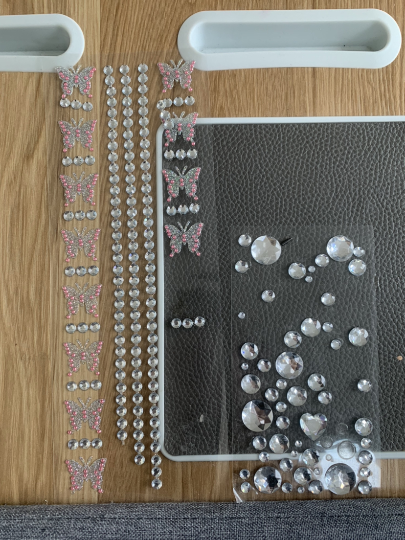 Rhinestone and butterfly stickers