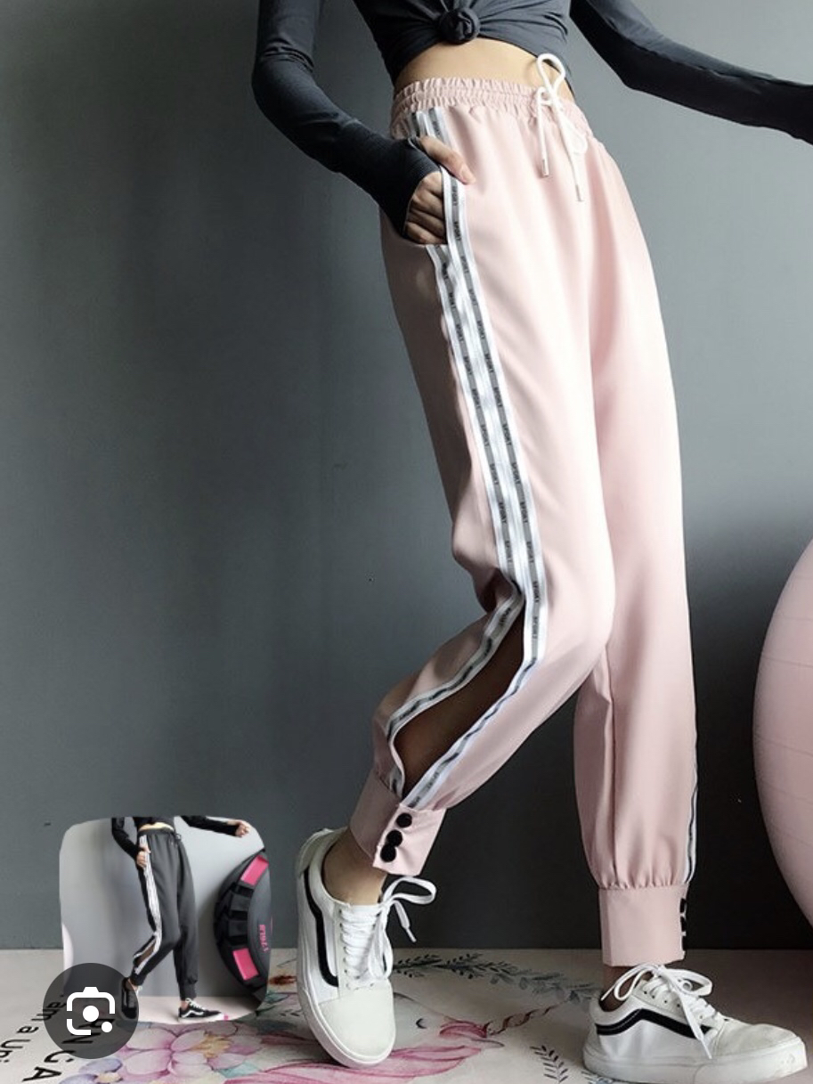 SHEIN Women's Drawstring Waist Striped Side Sweatpants