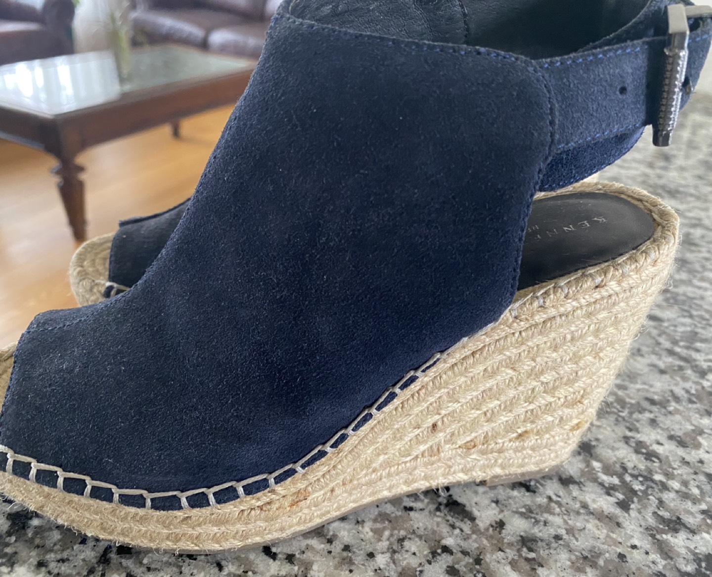 Kenneth Cole Blue suede and black leather pumps size 5. image indicator(2)