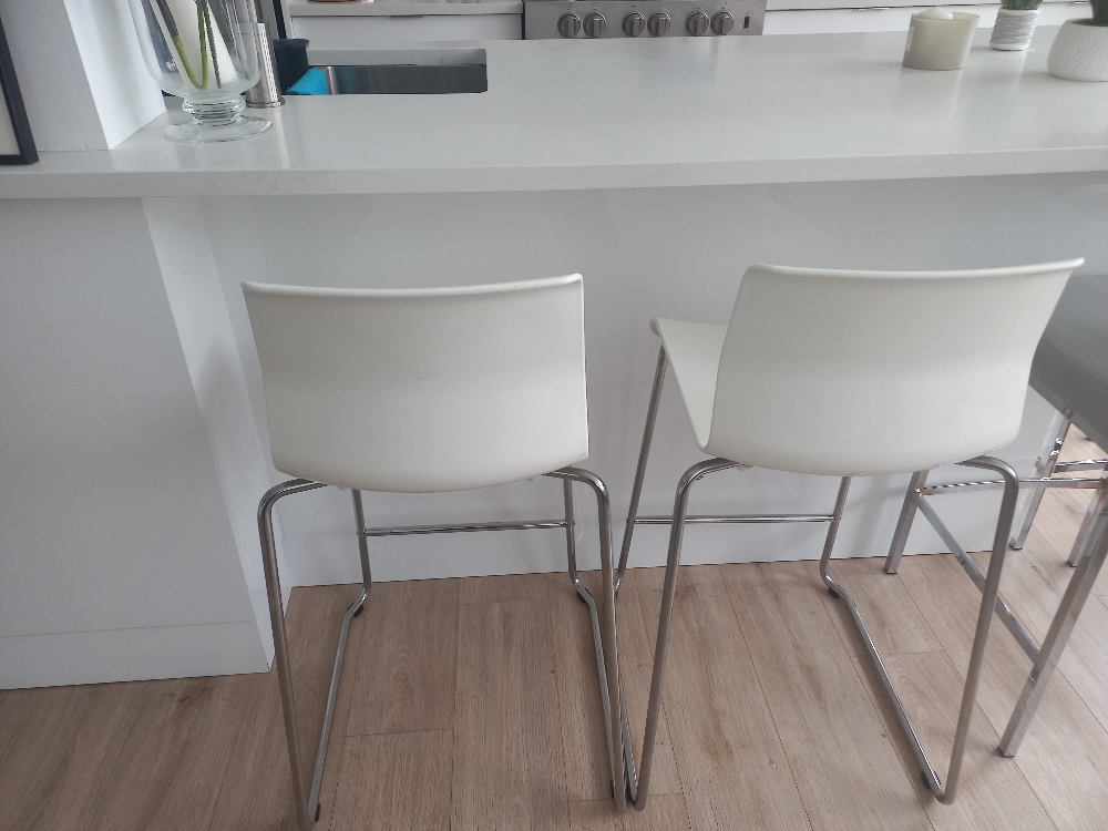 ikea white chrome stools