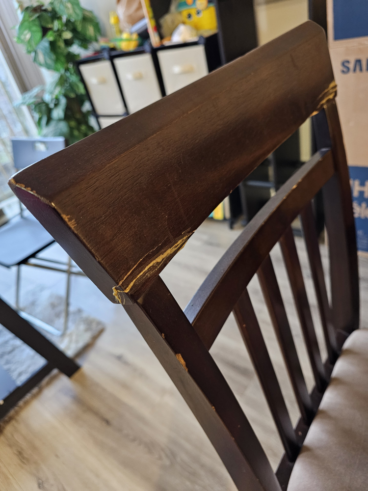 Wooden dining table set for 4 with chairs, brown image indicator(6)