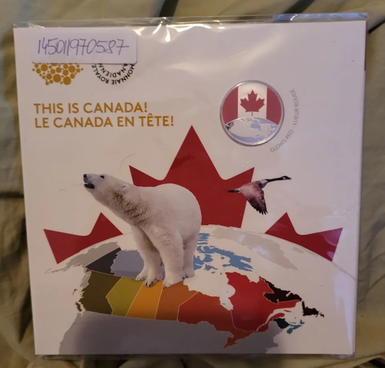 THIS IS CANADA $5 COIN -2019 - Glows in the Dark thumbnail