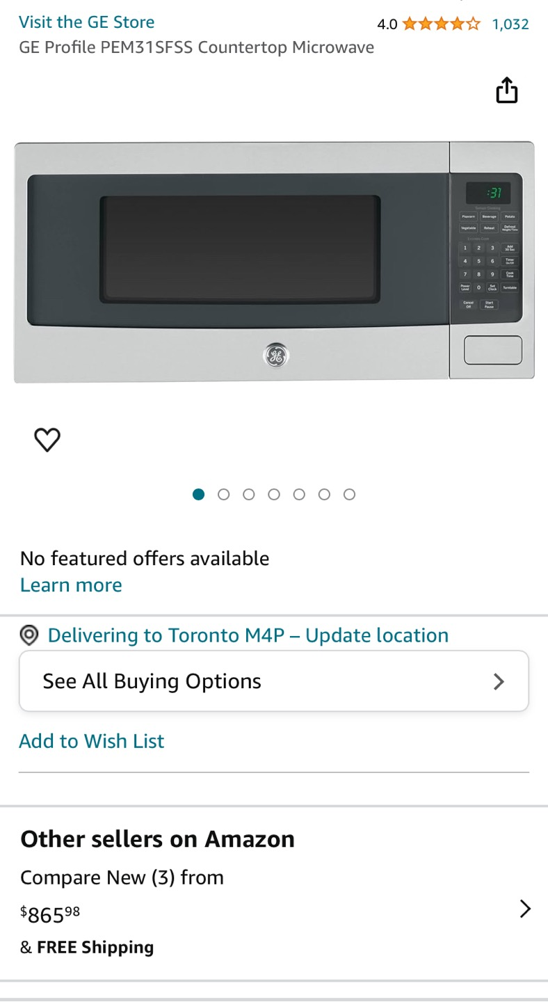 GE Profile PEM31SFSS Countertop Microwave - photo 4
