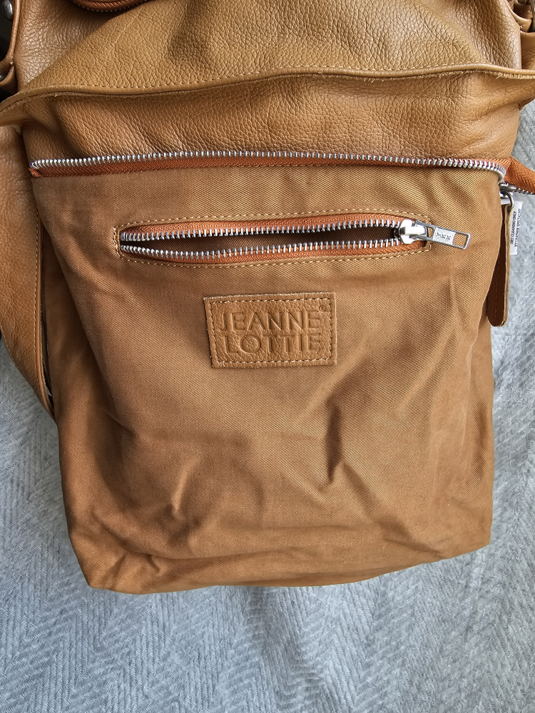 "Karen" Tan Crossbody Leather Purse by Jeanne Lottie image indicator(6)