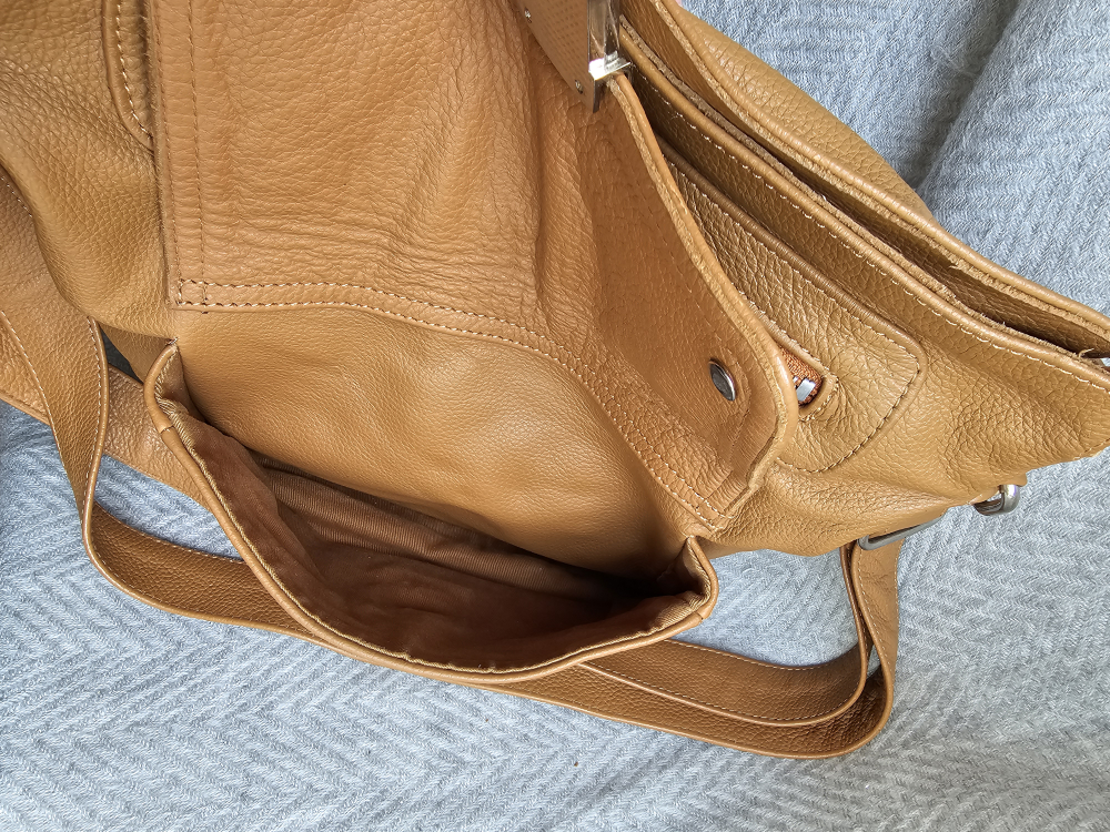 "Karen" Tan Crossbody Leather Purse by Jeanne Lottie image indicator(7)