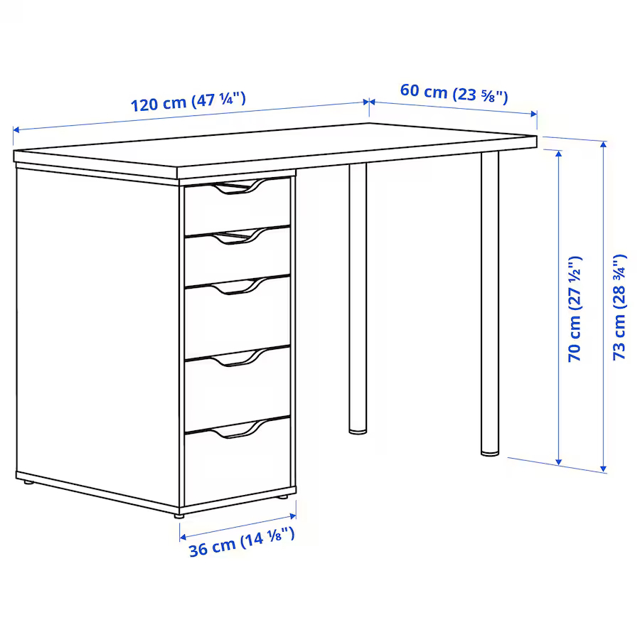 IKEA white desk with drawers - photo 2