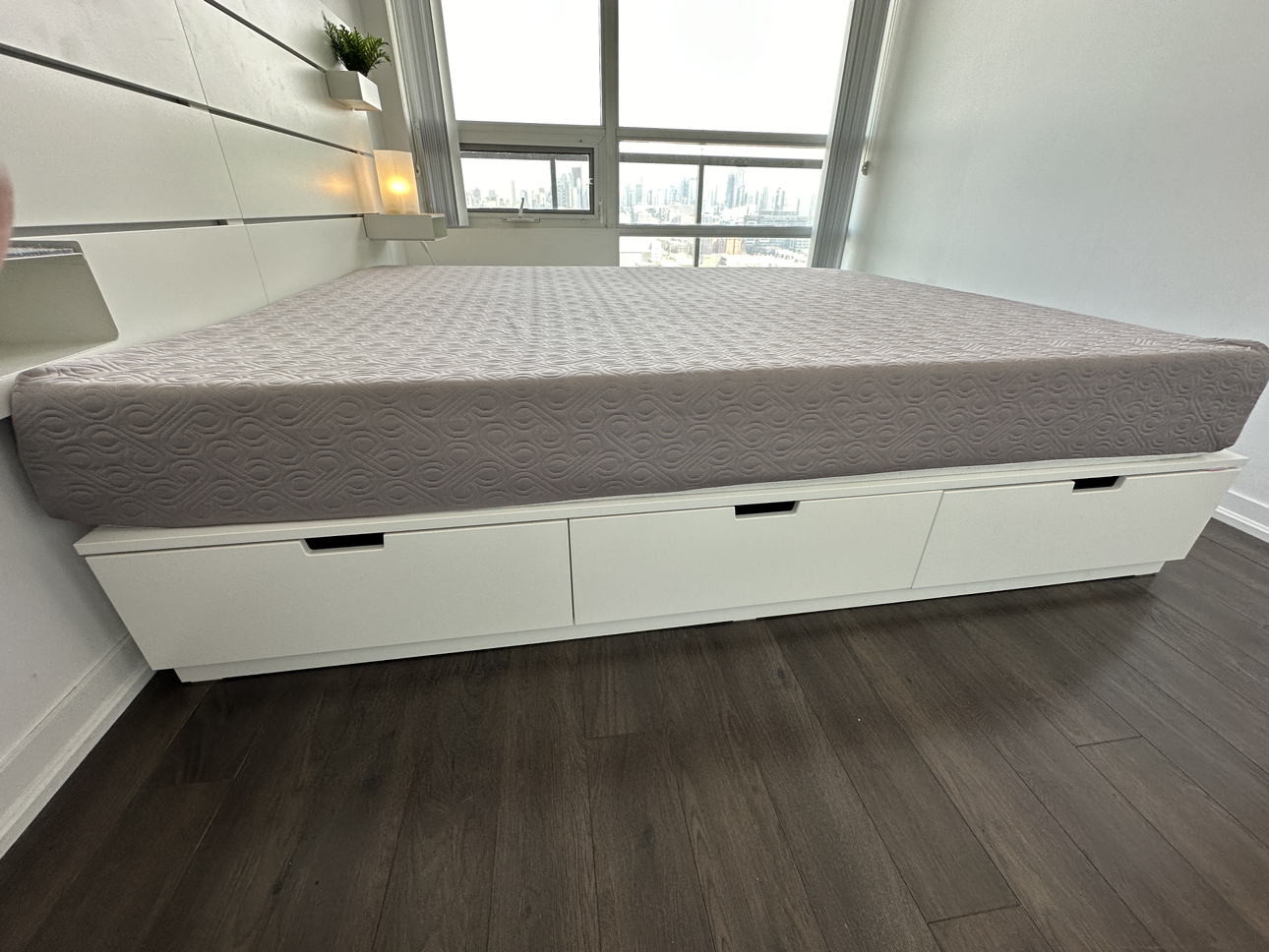 Queen Size Bed “Nordli” with Headpart and Mattress - photo 3