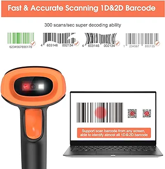 QR Code Scanner, Wireless 2D Barcode Scanner Data Matrix PDF417 - photo 2