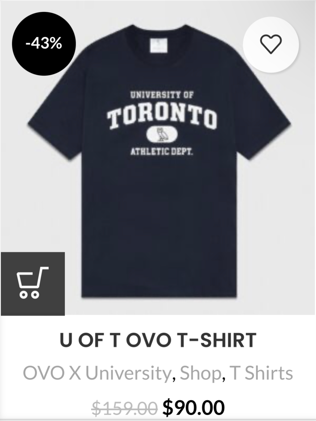 OVO x UOFT t shirt