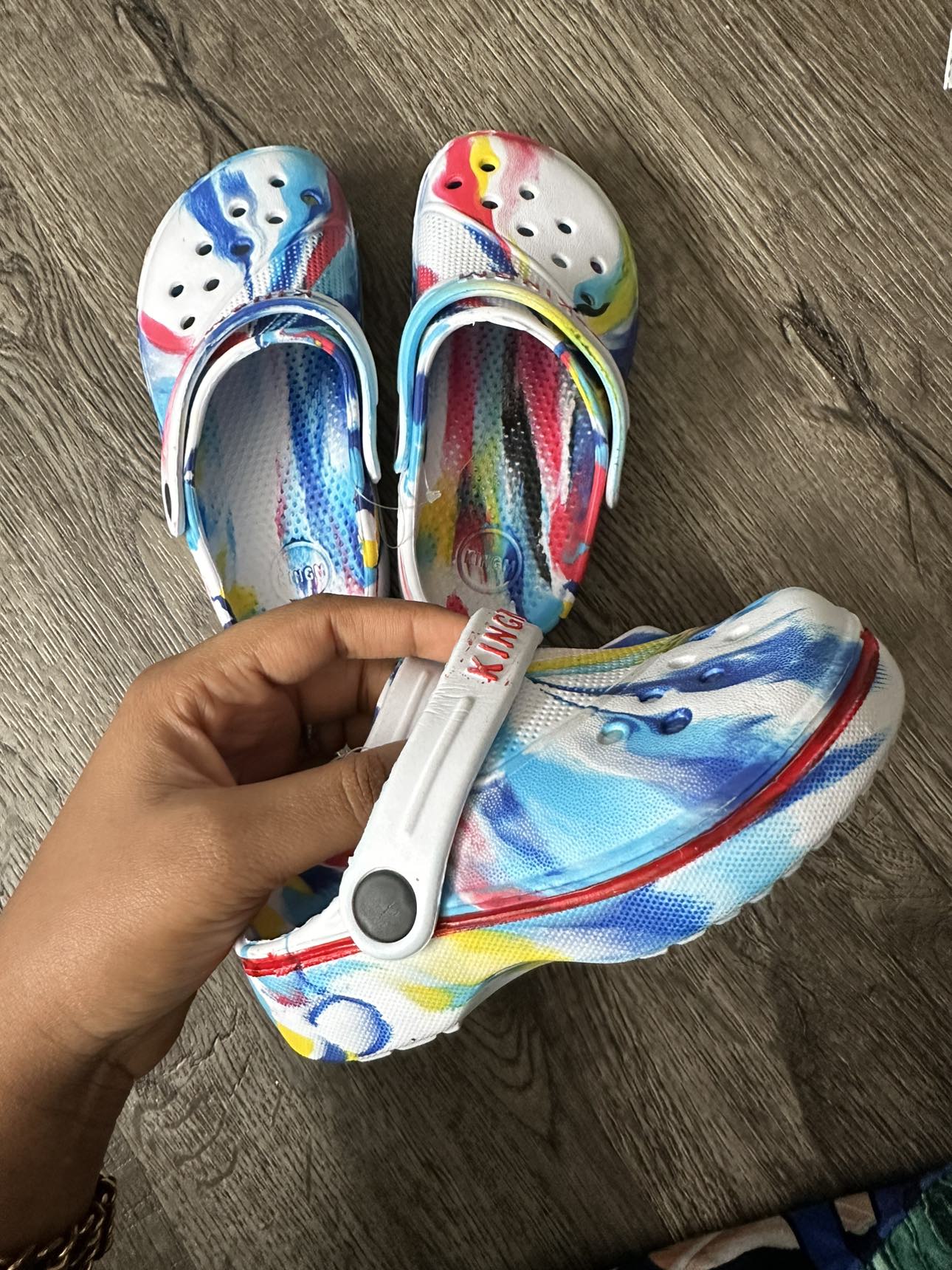 Rainbow crocs