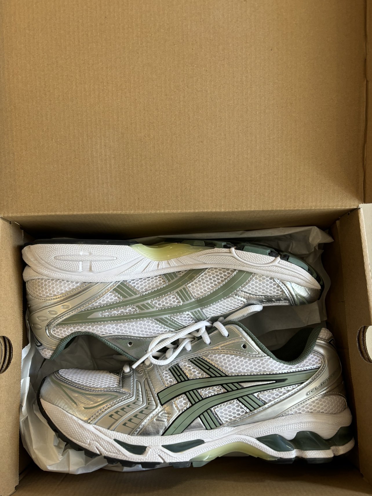 Like New - Asics Gel Kayano 14 White/Slate Grey Men’s Size 10.5 thumbnail