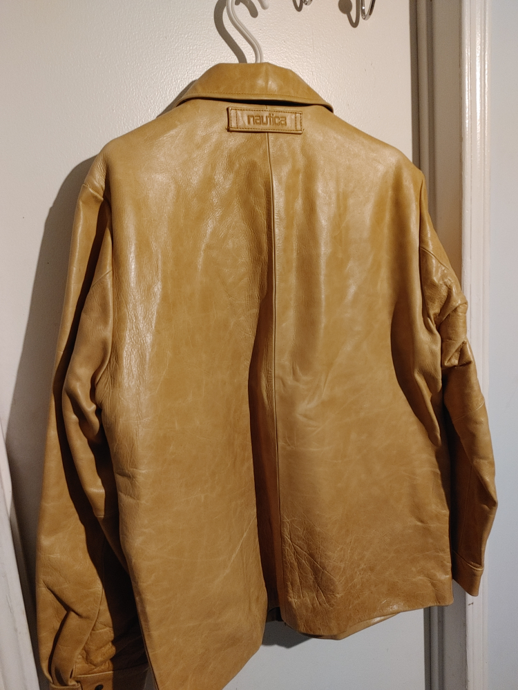 🥕NAUTICA GENUINE LEATHER JACKET MENS SIZE 40 RARE BRAND NEW🥕 image indicator(5)