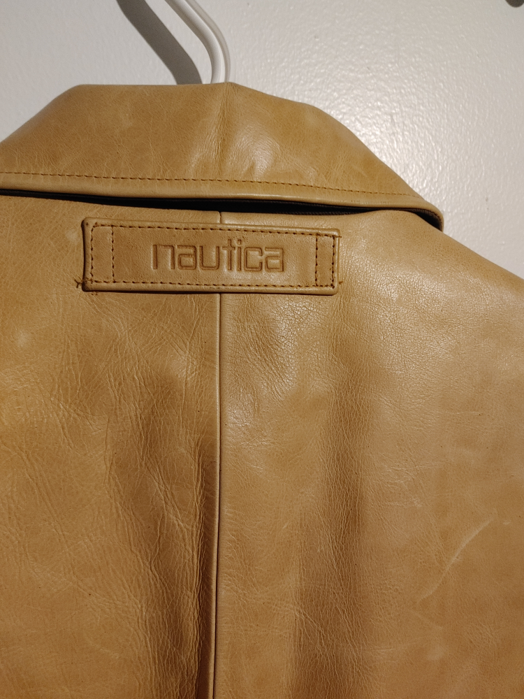 🥕NAUTICA GENUINE LEATHER JACKET MENS SIZE 40 RARE BRAND NEW🥕 image indicator(6)