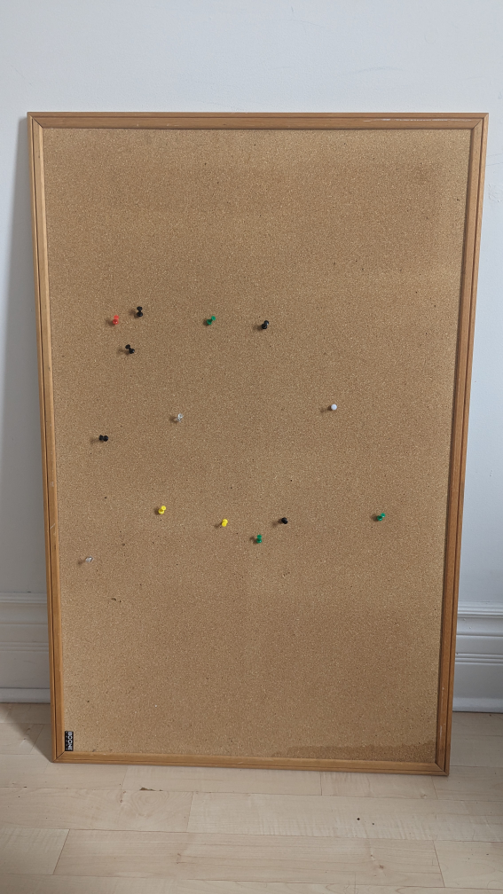 BOONE Cork Bulletin Board 23 Inch by 35 inch, Oak Frame thumbnail