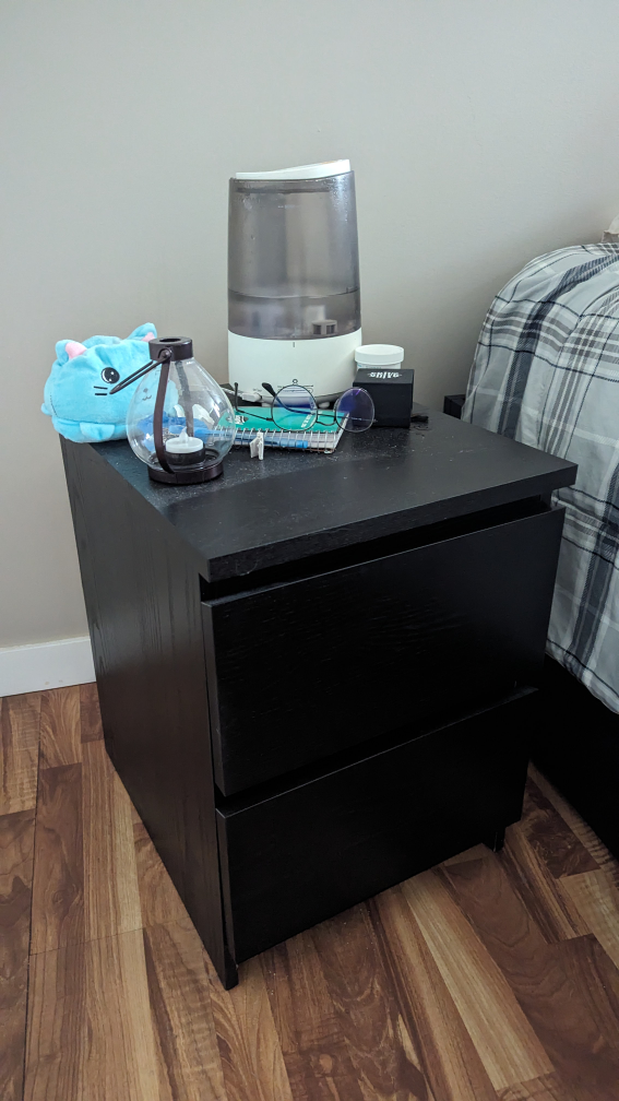 Black nightstand or drawer chest