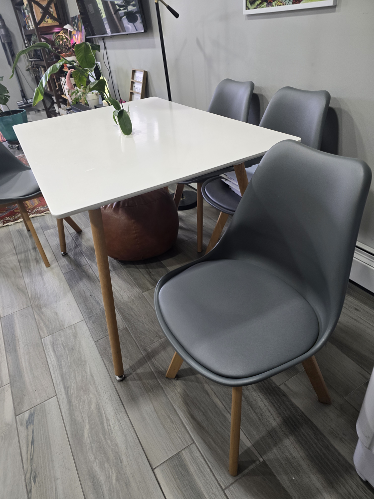 Dining table desk and four chairs