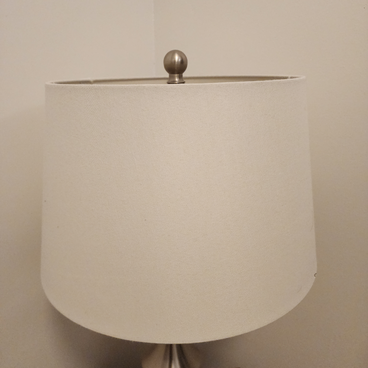 STAINLESS STEEL TABLE LAMP WITH WHITE SHADE  EUC - photo 4