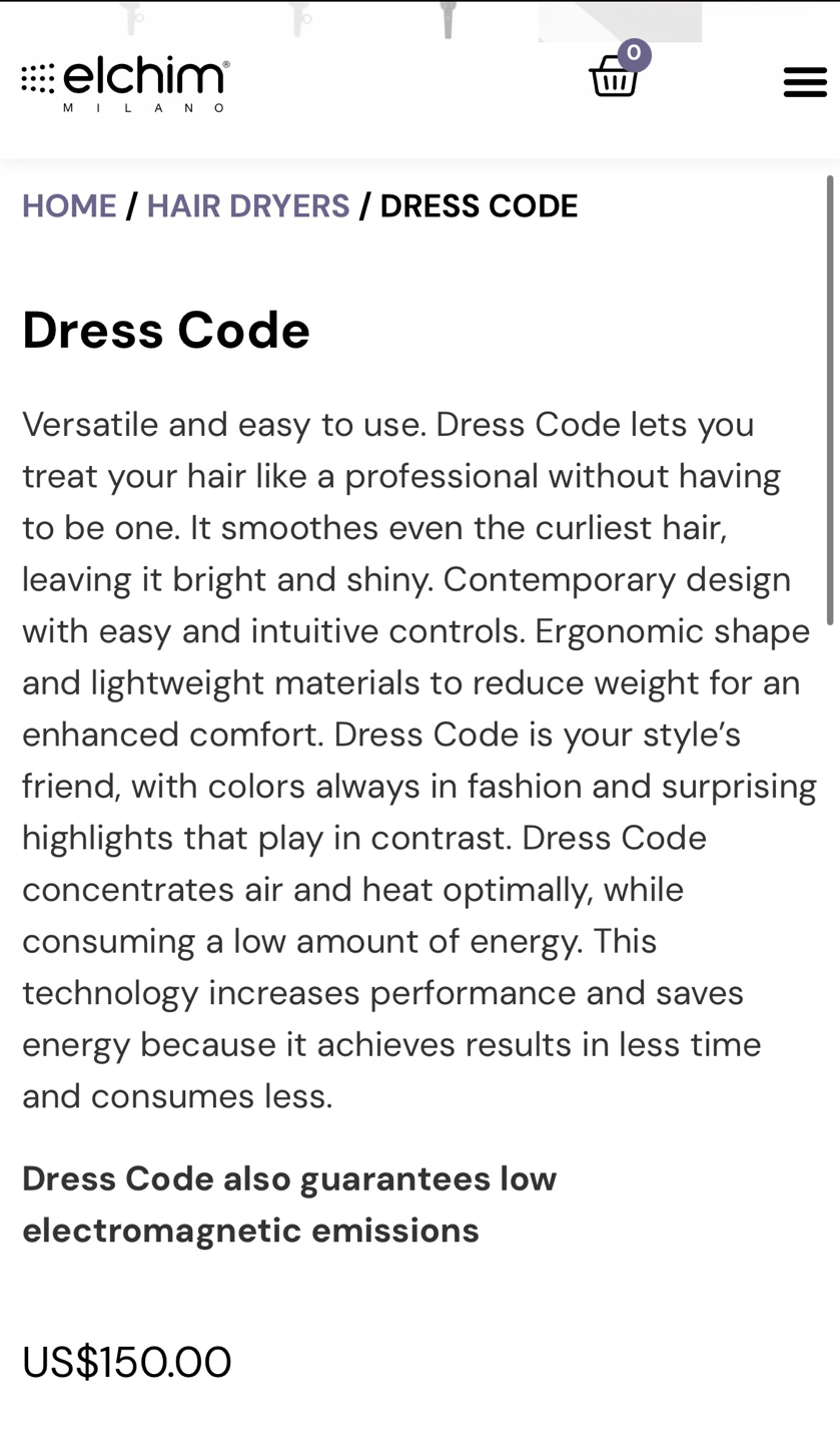 Dress Code Elchim (salon quality hair dryer) - photo 2