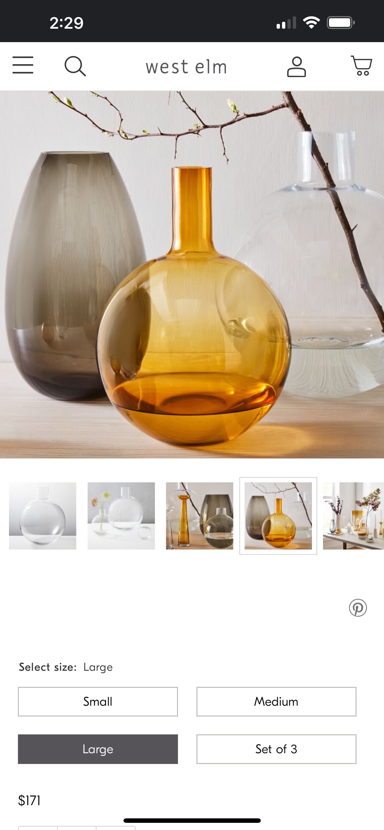 West Elm Glass Vase - photo 5