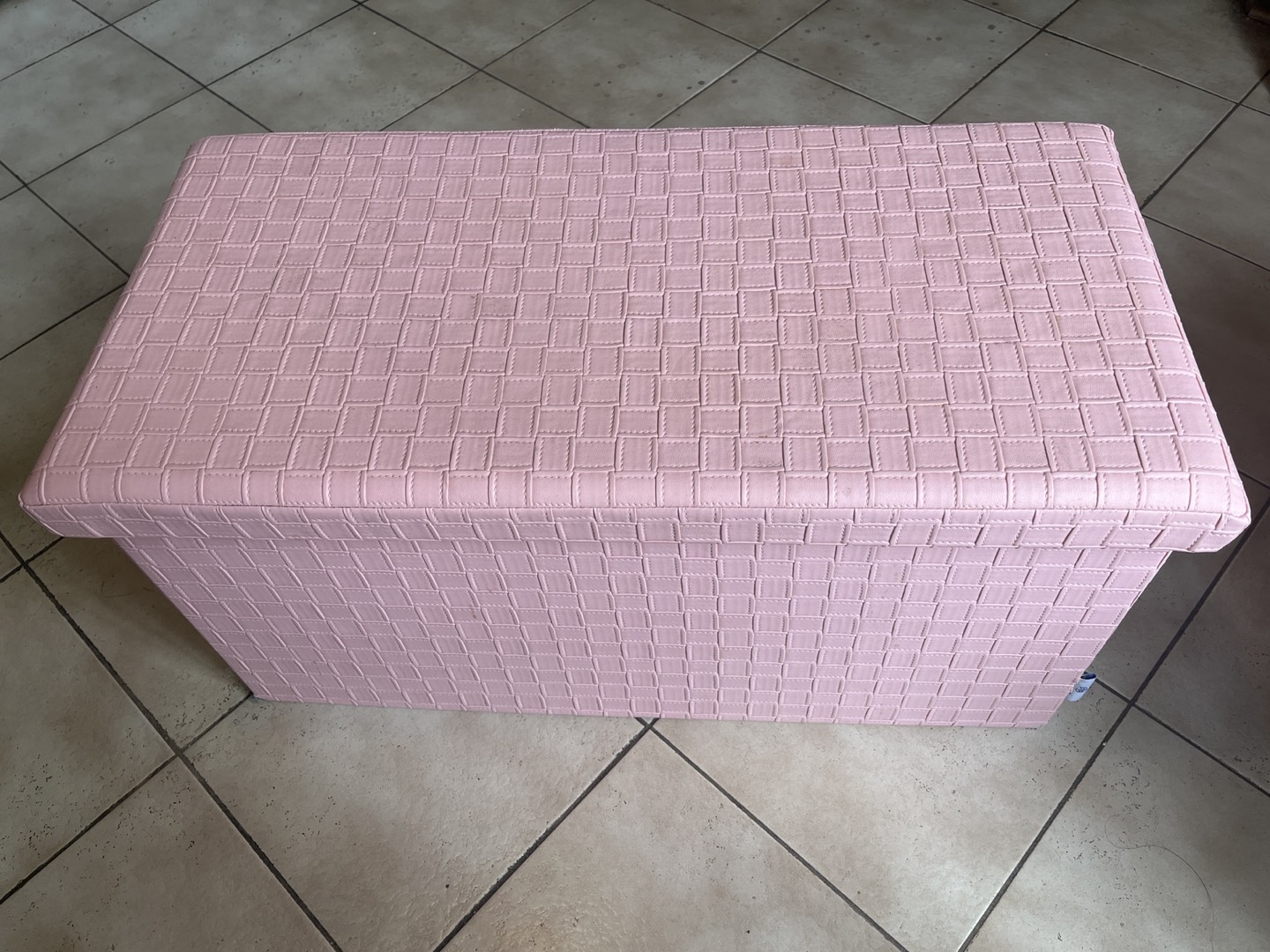 Pink storage bench