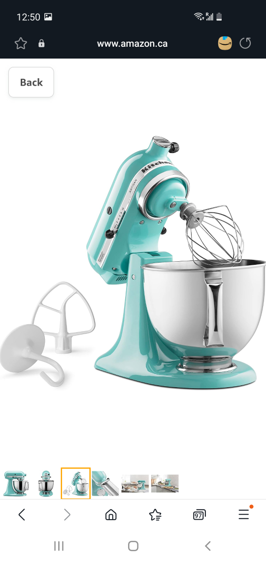 kitchen Aid 5 quart Tilt head stand mixer