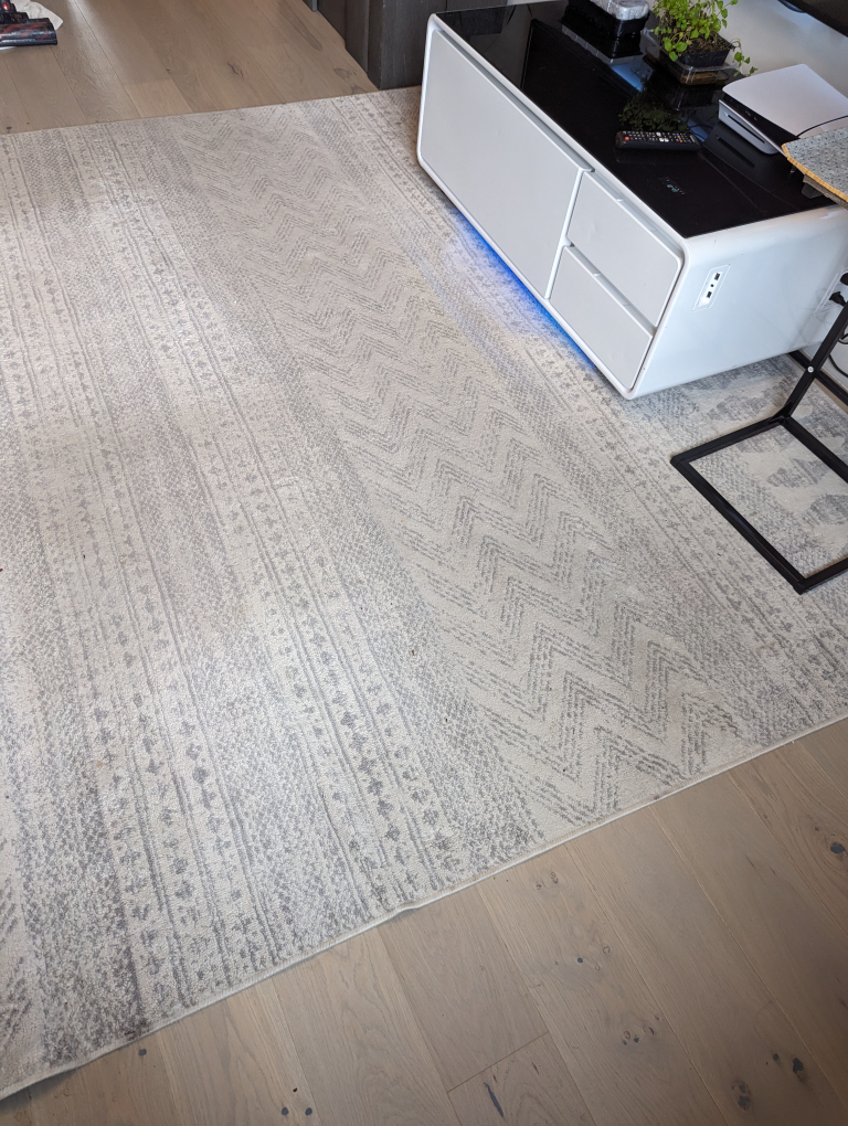 Grey and White Area Rug 9x12