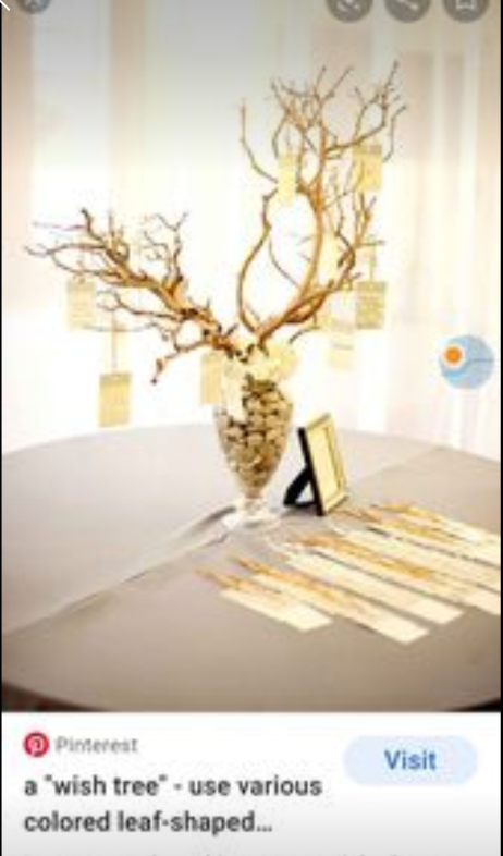 solid metal (brass?) gold coloured wedding card/thank you tree - photo 2