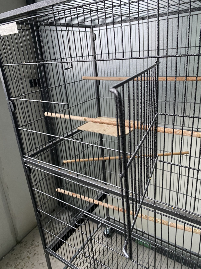 Bird cage - dark metal large on wheels great shape image indicator(2)