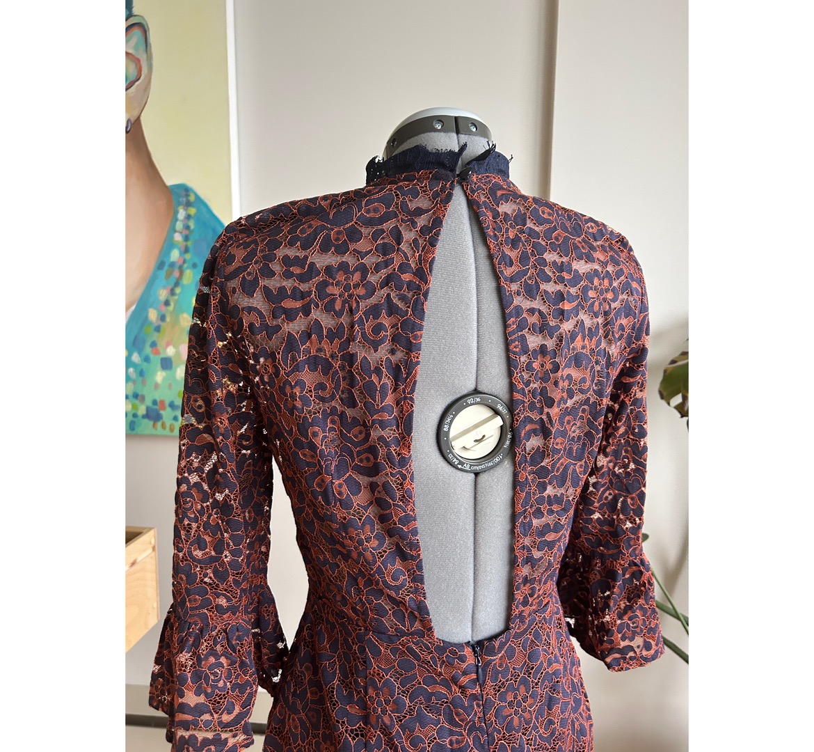 Topshop Navy Copper Lace Dress image indicator(4)