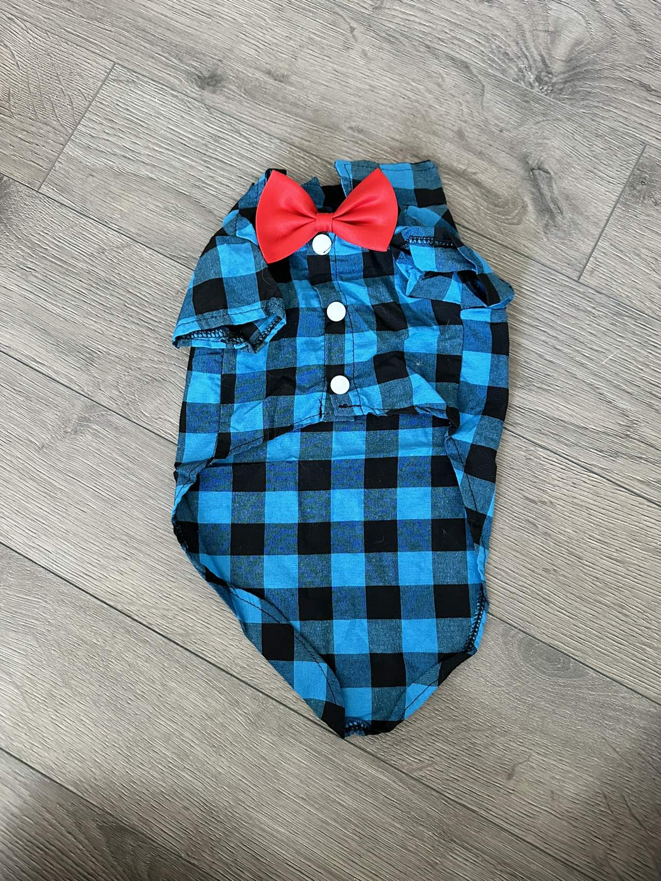 Blue buffalo plaid dog shirt - photo 2