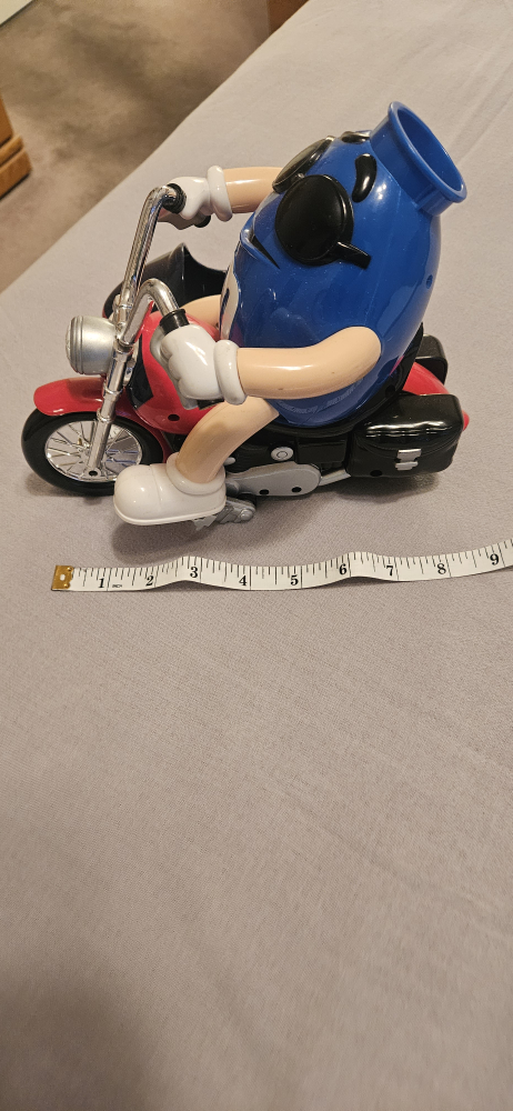 Blue M&M Motorcycle candy dispenser