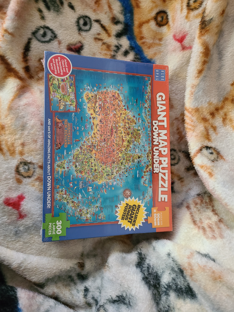 BLUE OPAL Giant Map Puzzle Down Under Australia 300 pieces NEW image indicator(3)