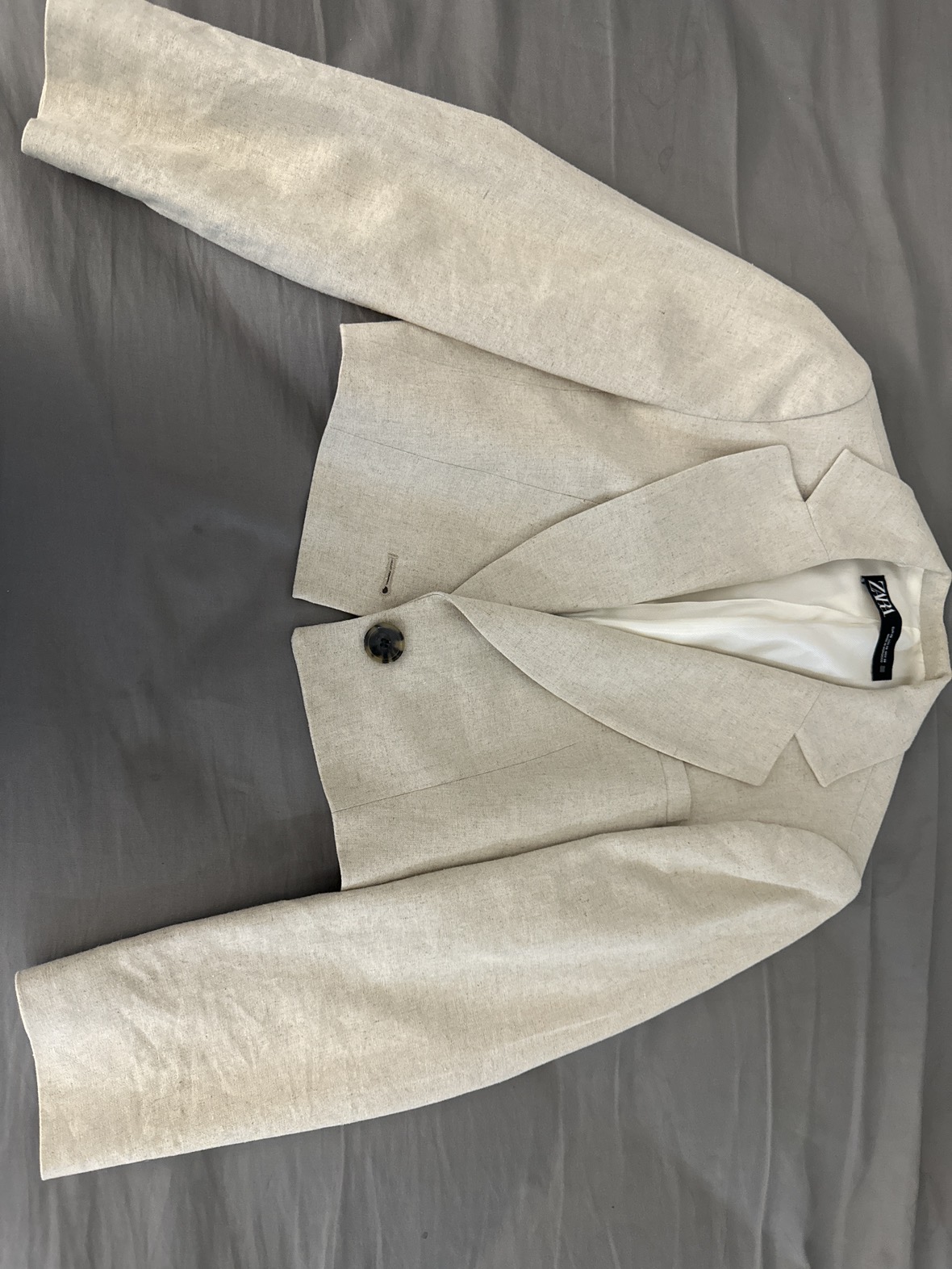 Zara linen crop blazer