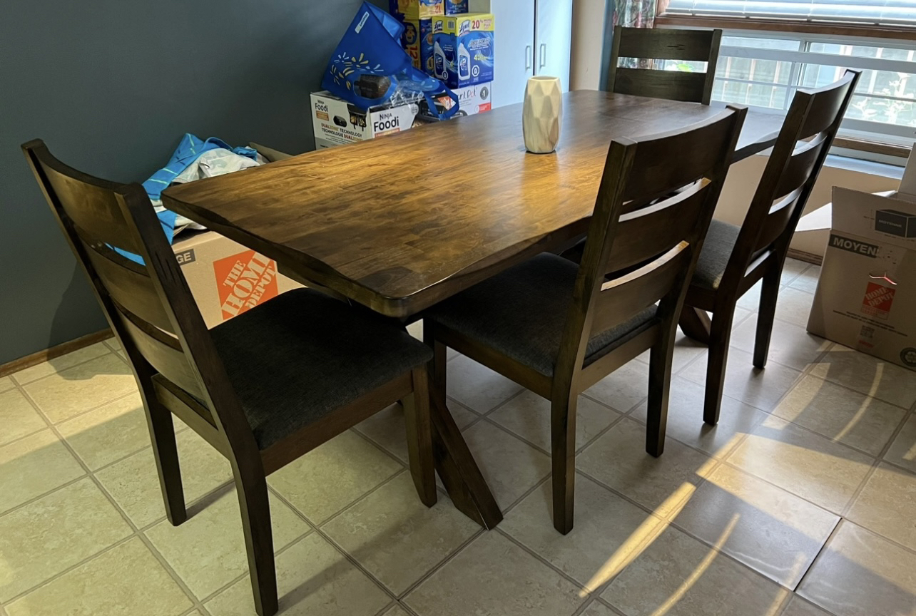 Dining Set with 4 Chairs and Bench