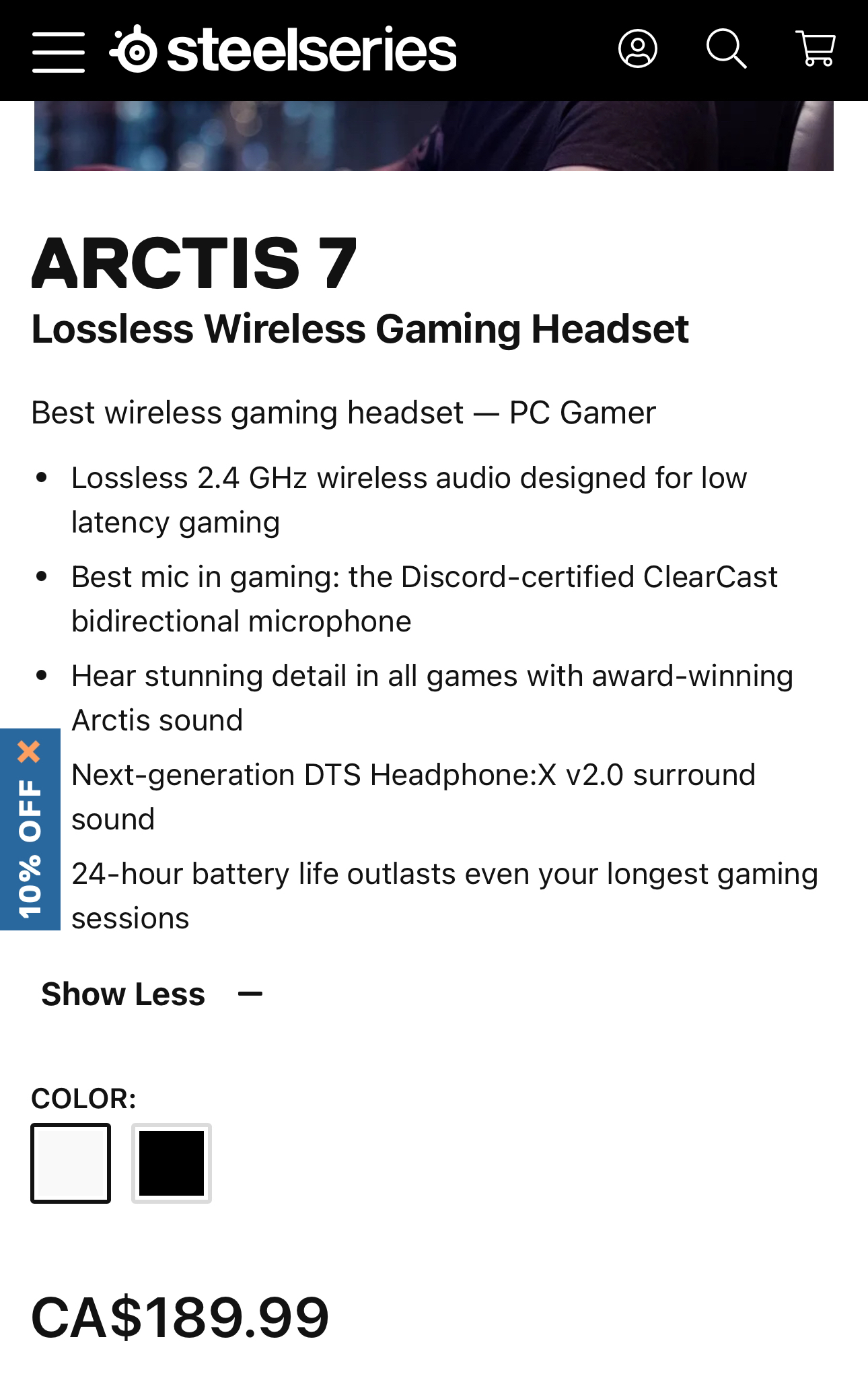 Steeleseries ARCTIS 7 Lossless Wireless Gaming Headset - photo 4