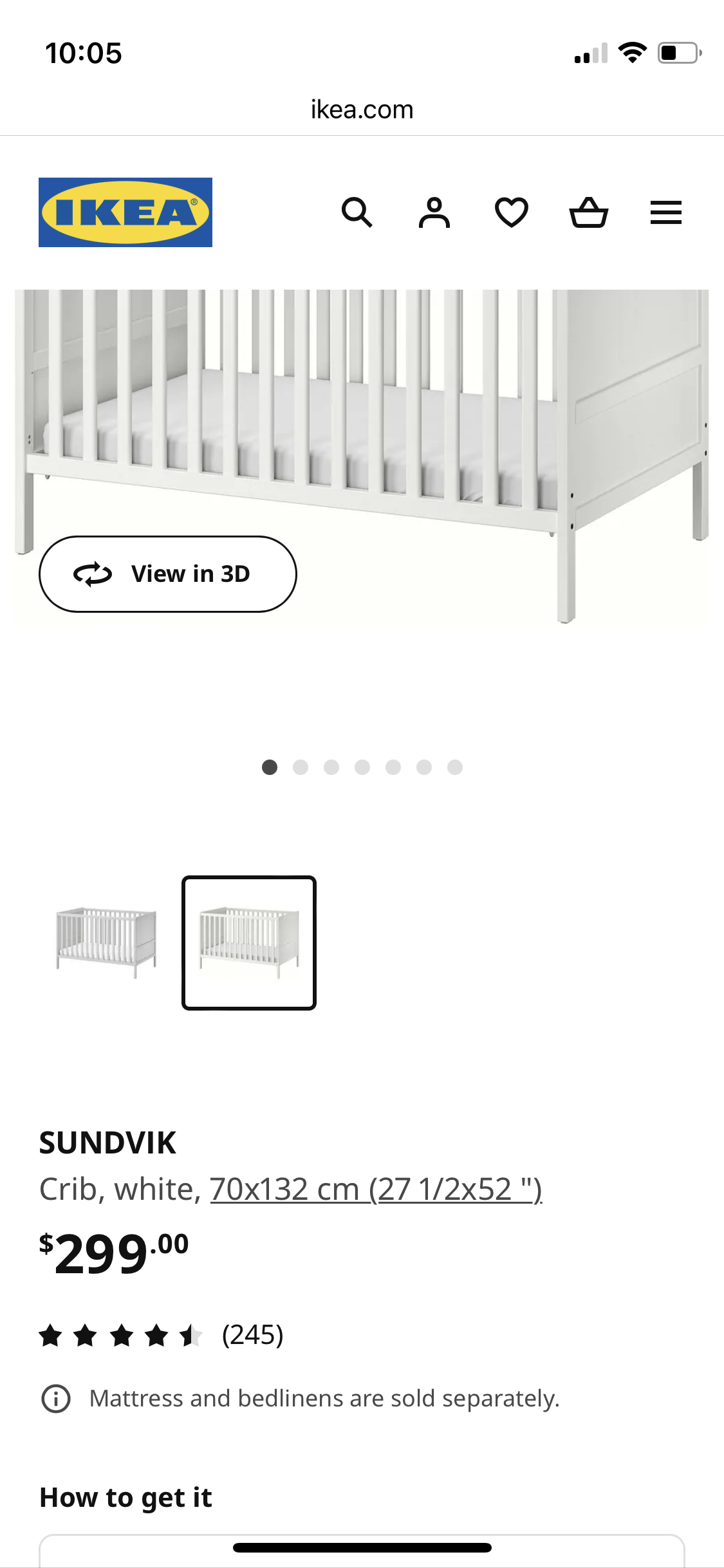 Ikea crib - photo 3