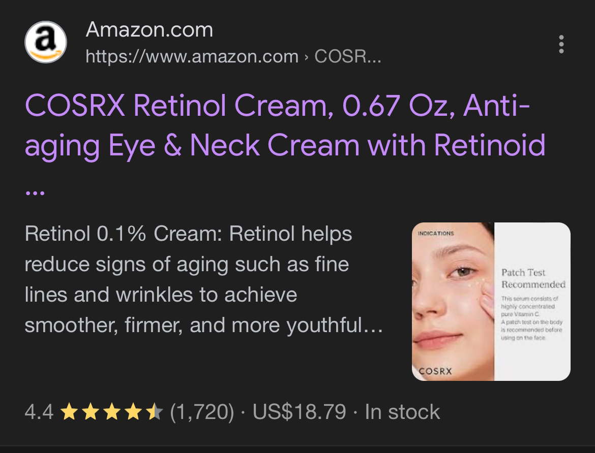Cosrx retinol 0.1 Cream 20ml - photo 3