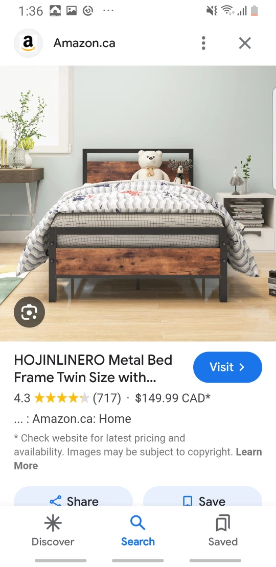 BRAND NEW METAL BED FRAME TWIN SIZE thumbnail