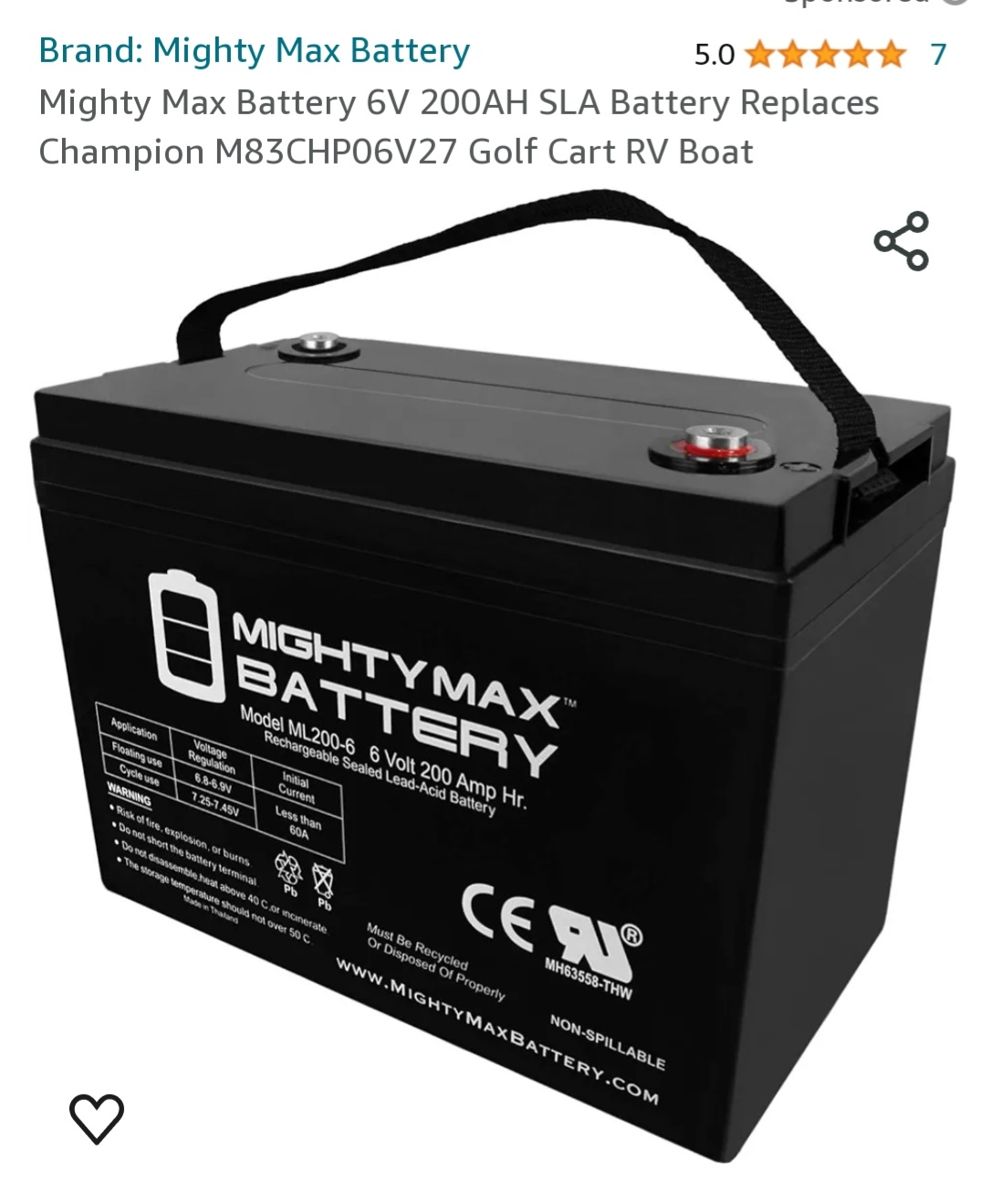 Mighty Max  6volt 200 Amh image indicator(2)