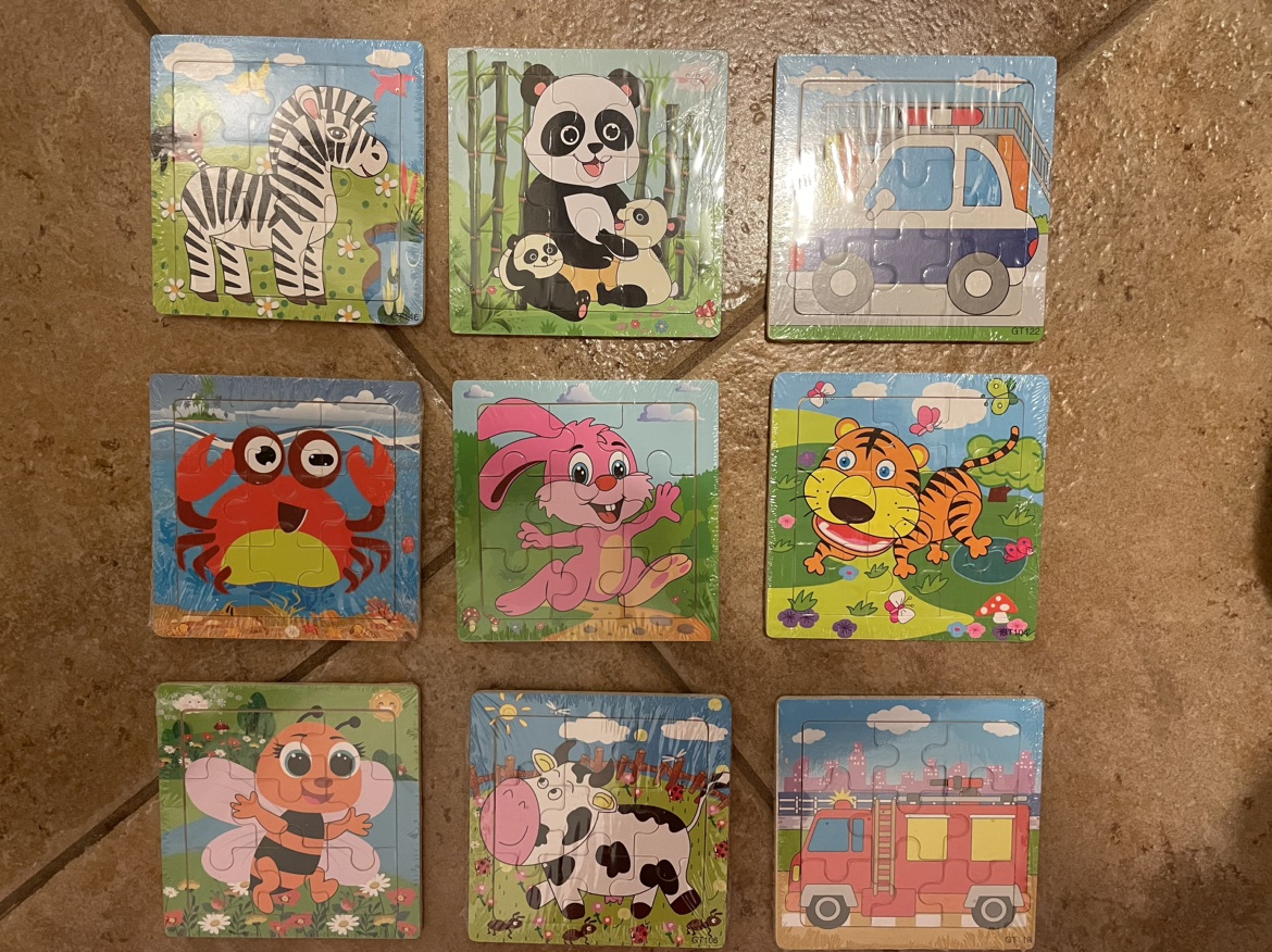 NEW - kids small wood puzzles thumbnail