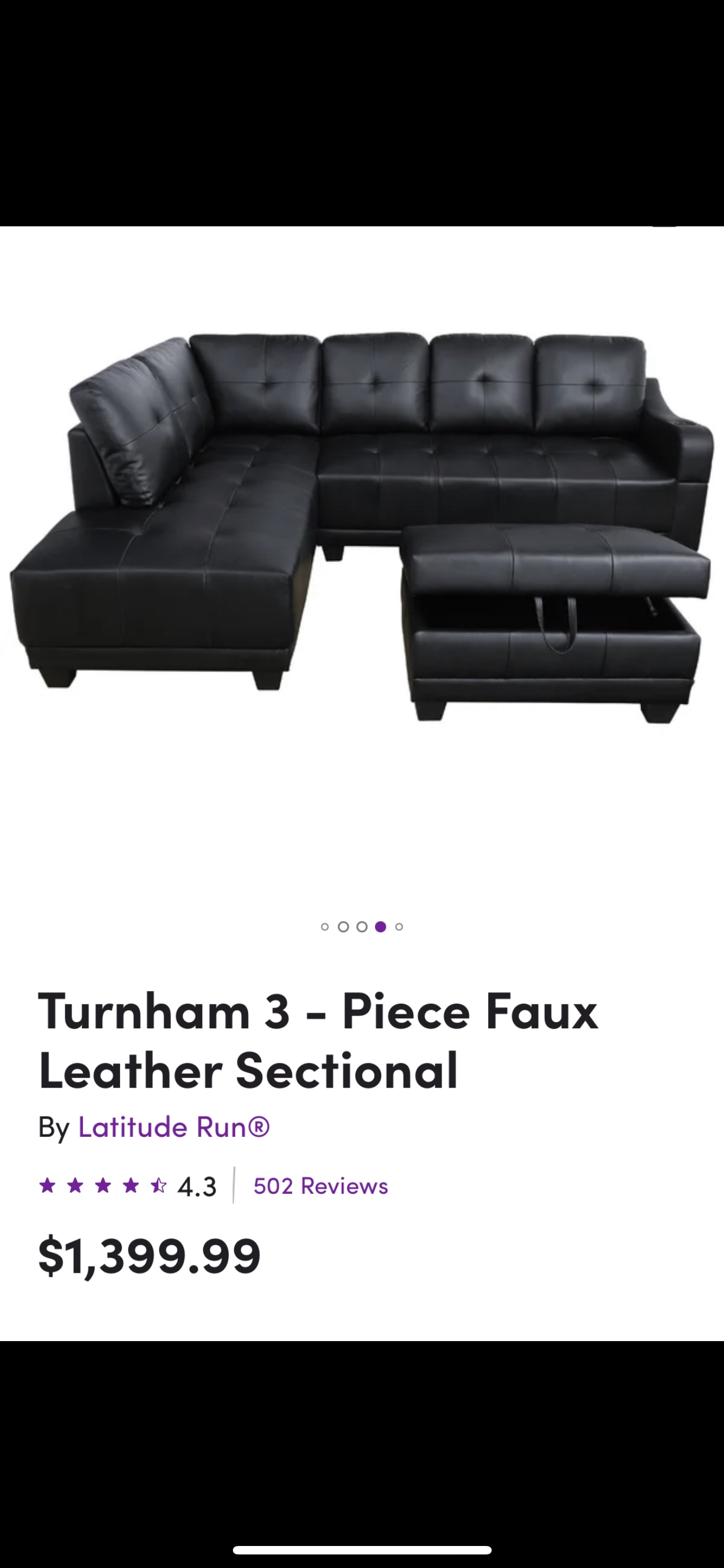 Sectional Leather Couch - photo 2