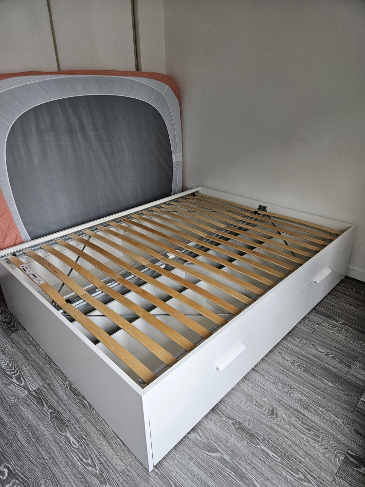 Ikea Brimnes bed frame with storage Queen thumbnail