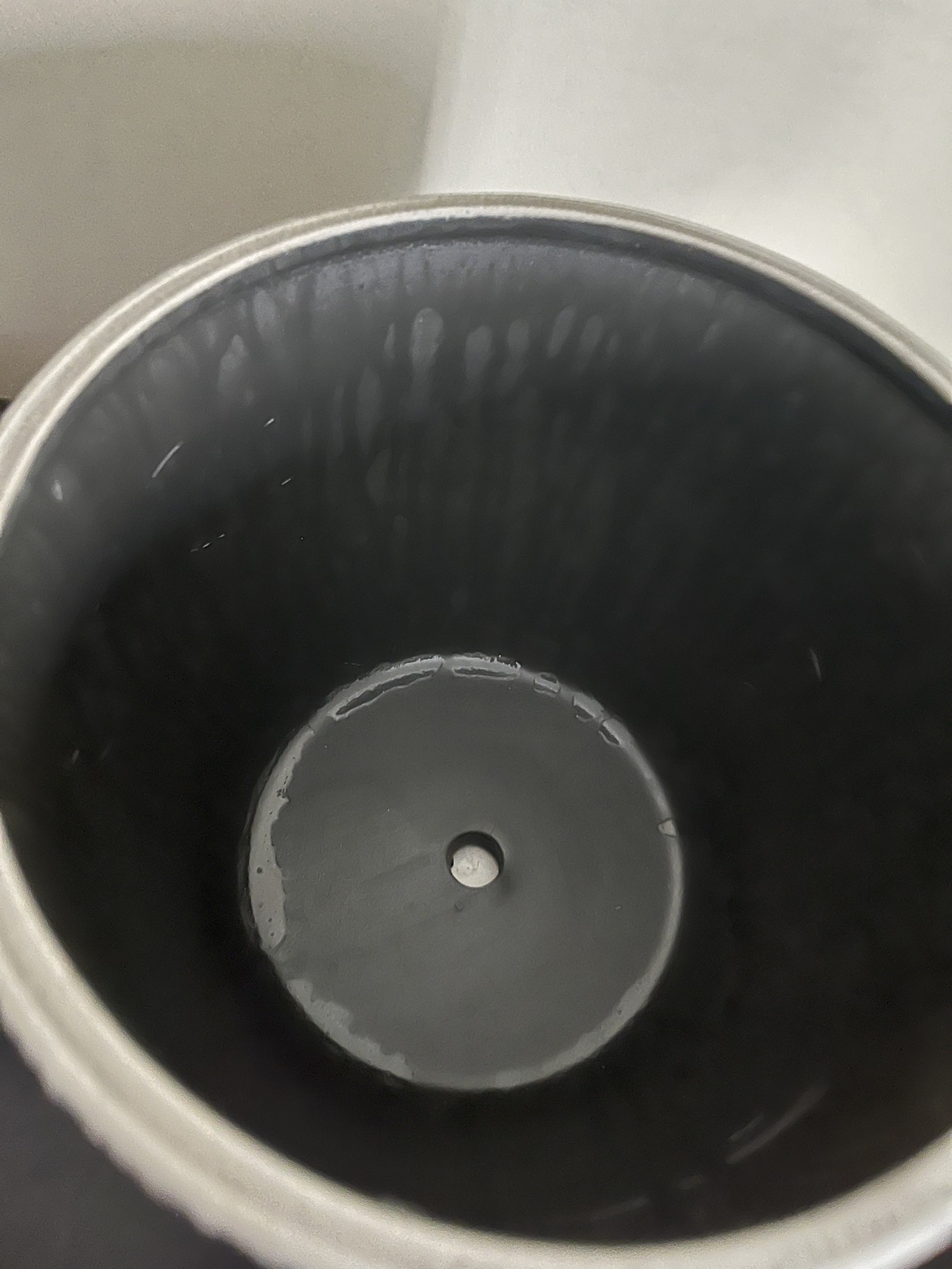 Brand new ceramic garden pot. Bottle for size comparison image indicator(2)