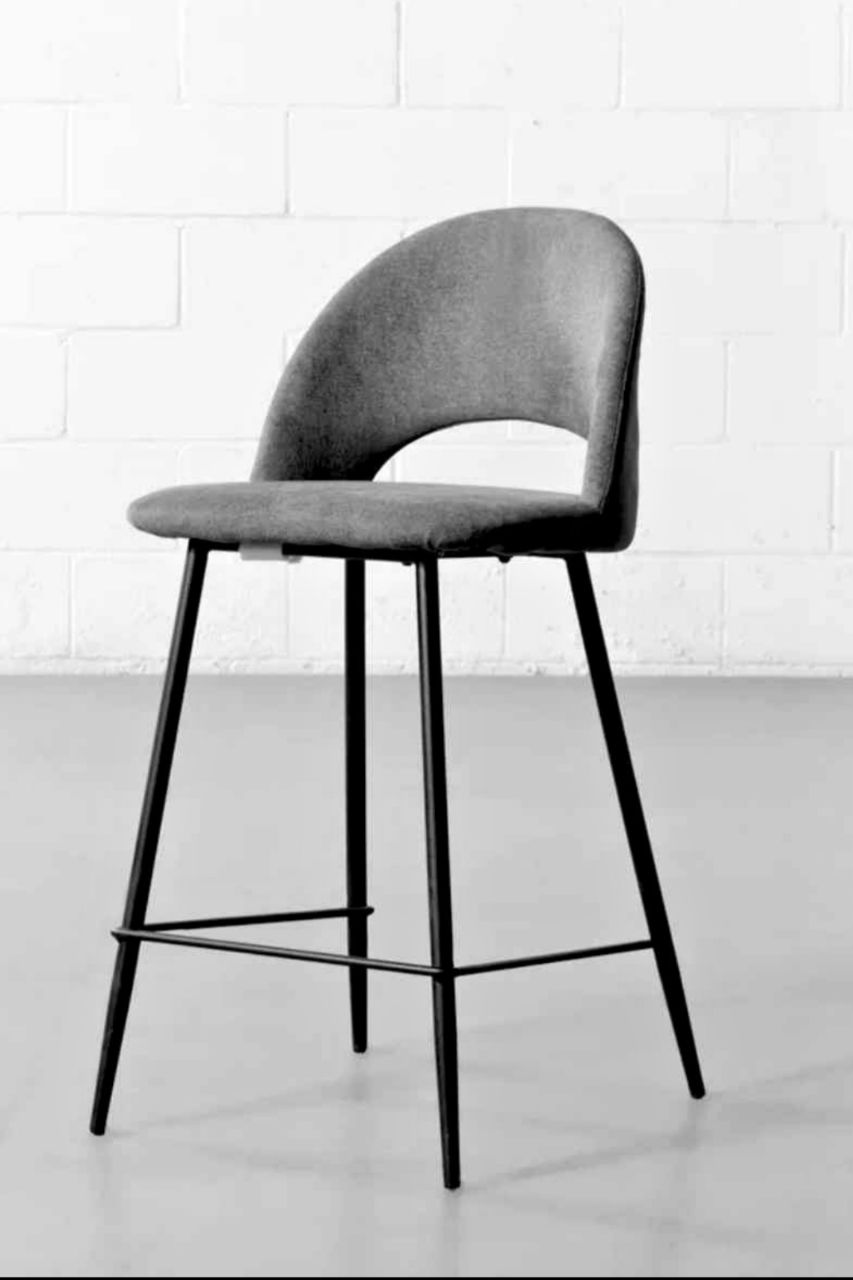 4 velvet grey stools thumbnail