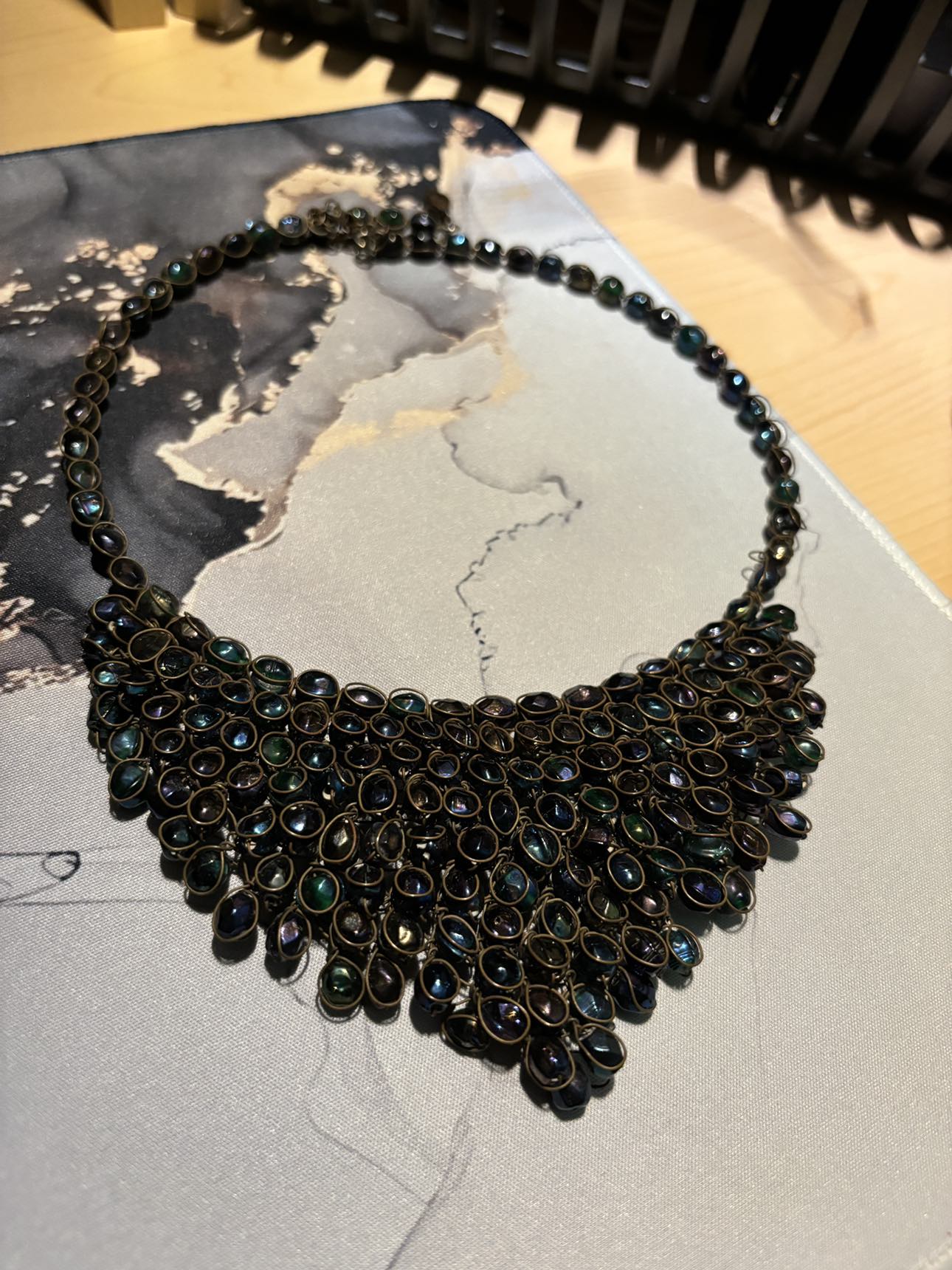 Necklace (choker- peacock color shades) image indicator(2)